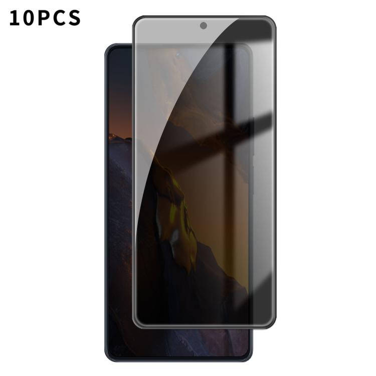 

For Xiaomi Poco F5 10pcs Kalebol High-Aluminum Screen-Printed Full-Coverage Black-Border Privacy Tempered Glass Film