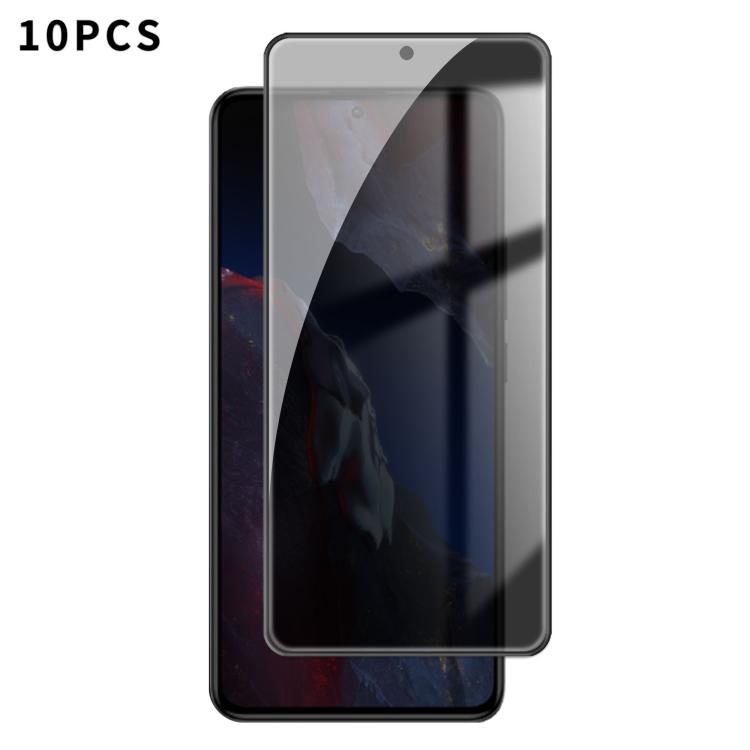 

For Xiaomi Poco F5 Pro 10pcs Kalebol High-Aluminum Screen-Printed Full-Coverage Black-Border Privacy Tempered Glass Film