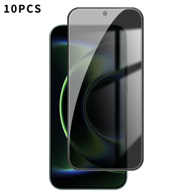 

For Xiaomi 17 Ultra 10pcs Kalebol High-Aluminum Screen-Printed Full-Coverage Black-Border Privacy Tempered Glass Film