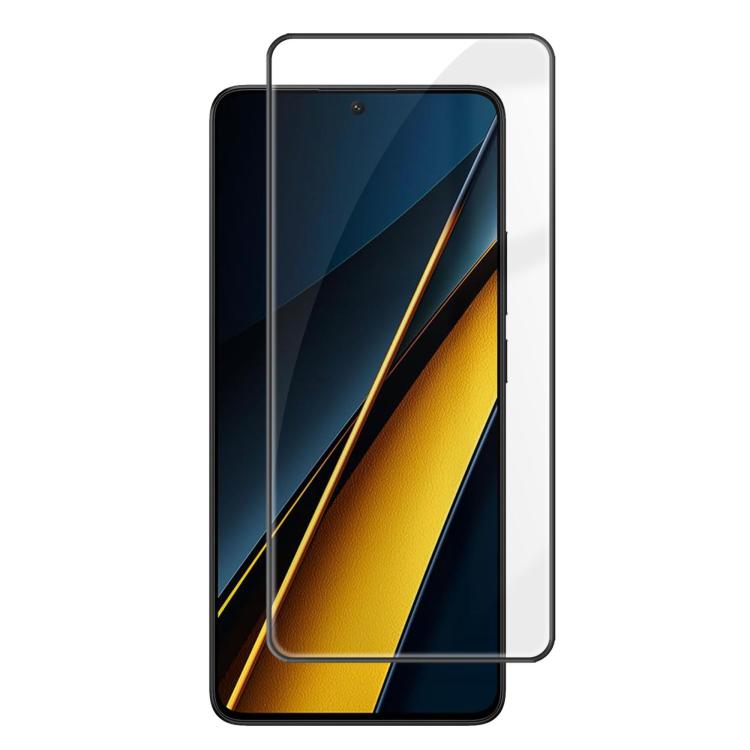 

For Xiaomi Poco X6 5G Kalebol High-Aluminum Screen-Printed Full-Coverage Anti-Fingerprint Black-Bordered HD Tempered Glass Film
