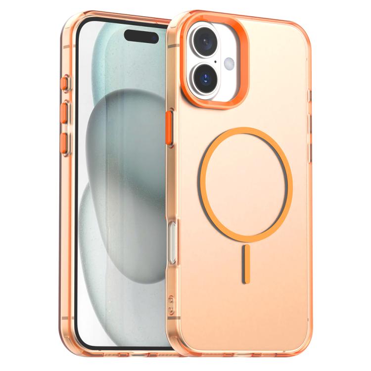 

For iPhone 16 Plus Candy Fine Circle Magsafe PC Hybrid TPU Phone Case(Orange)