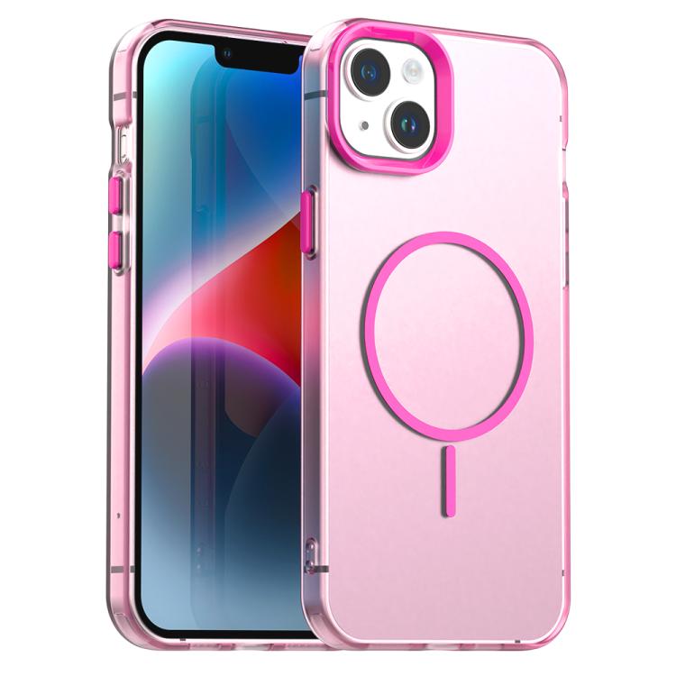 

For iPhone 14 Plus Candy Fine Circle Magsafe PC Hybrid TPU Phone Case(Red)