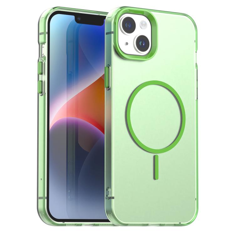 

For iPhone 13 Candy Fine Circle Magsafe PC Hybrid TPU Phone Case(Green)