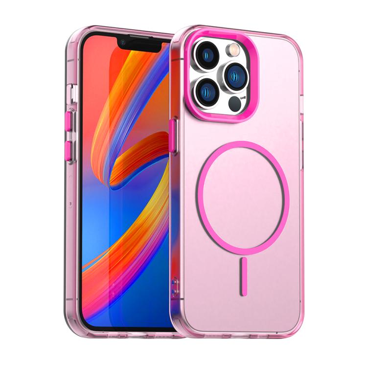 

For iPhone 12 Pro Max Candy Fine Circle Magsafe PC Hybrid TPU Phone Case(Red)