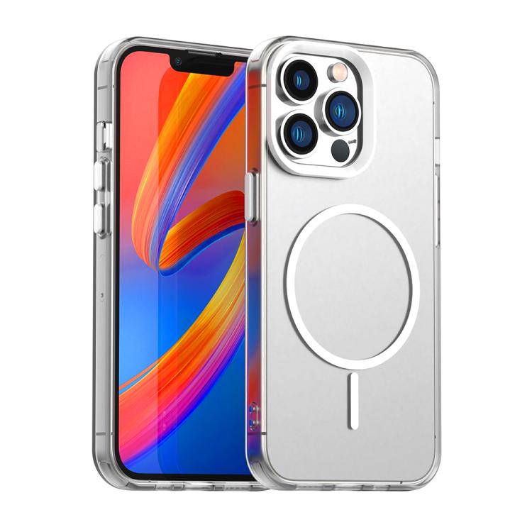 

For iPhone 12 Pro Candy Fine Circle Magsafe PC Hybrid TPU Phone Case(White)