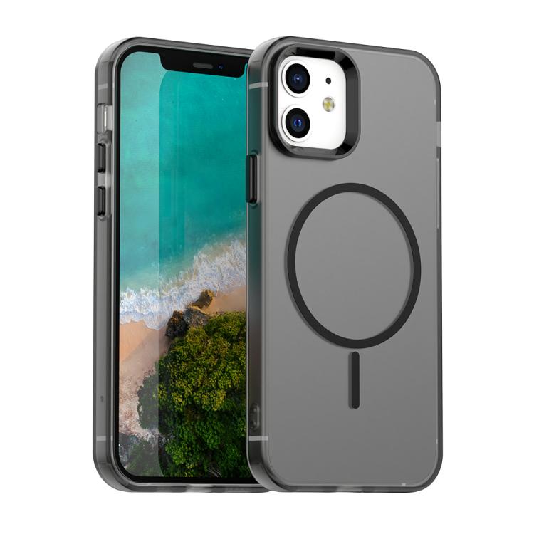 

For iPhone 12 Candy Fine Circle Magsafe PC Hybrid TPU Phone Case(Black)