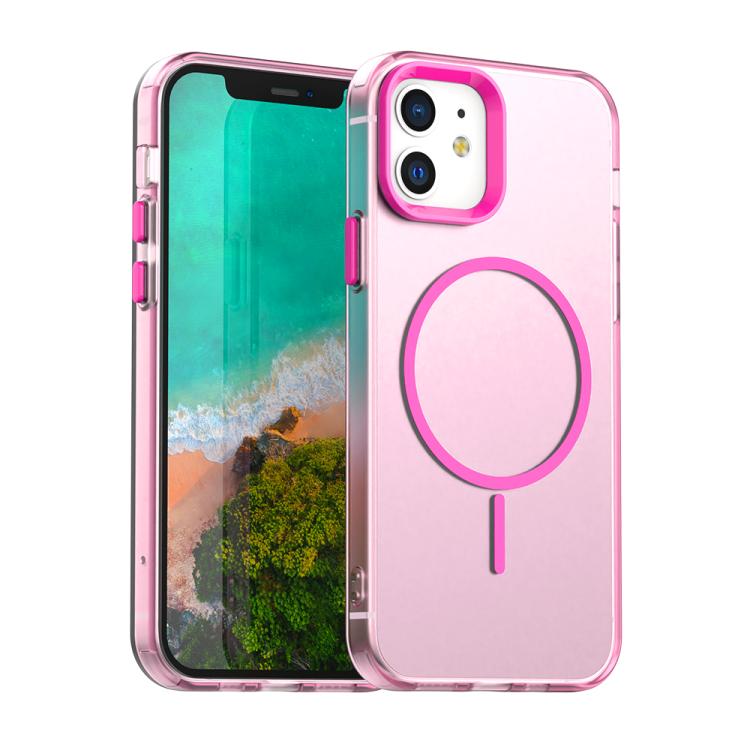 

For iPhone 12 Candy Fine Circle Magsafe PC Hybrid TPU Phone Case(Red)