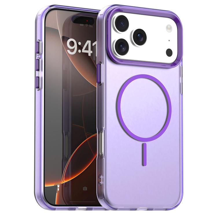 For iPhone 18 Pro Max Candy Fine Circle Magsafe PC Hybrid TPU Phone Case(Purple)