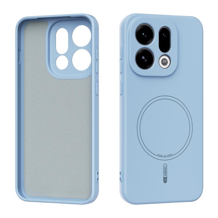 

For OPPO Find X9 ABEEL Skin-friendly Feel Magsafe Liquid Silicone Phone Case(Sky Blue)