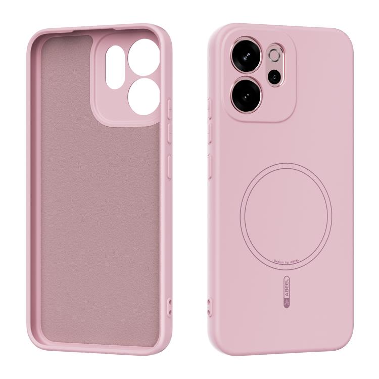 

For OPPO Reno14 F 5G ABEEL Skin-friendly Feel Magsafe Liquid Silicone Phone Case(Pink)