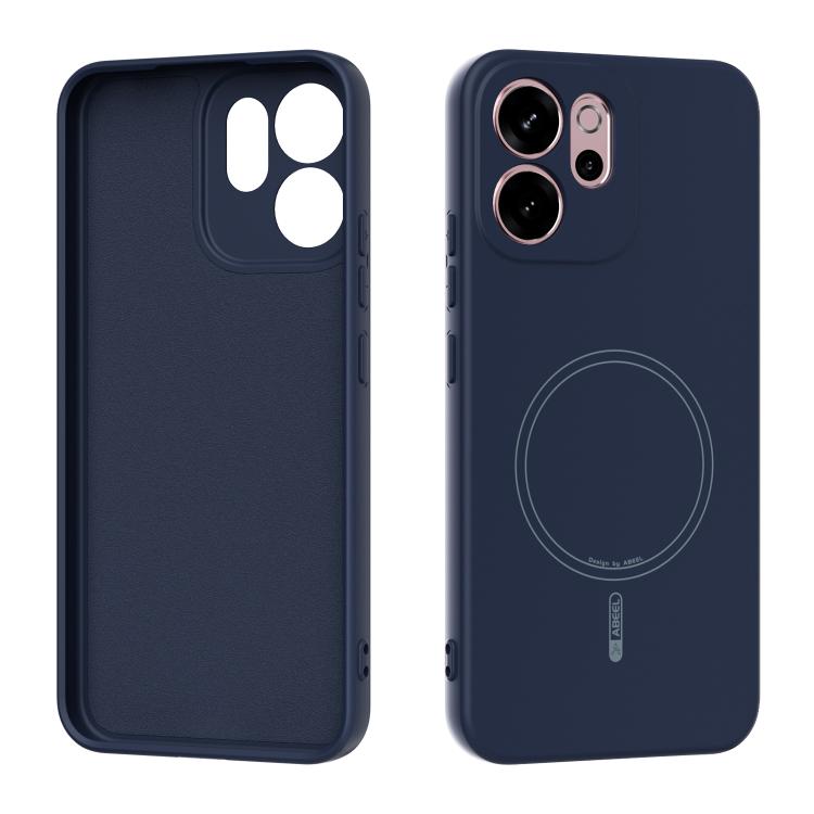 

For OPPO Reno14 F 5G ABEEL Skin-friendly Feel Magsafe Liquid Silicone Phone Case(Blue)