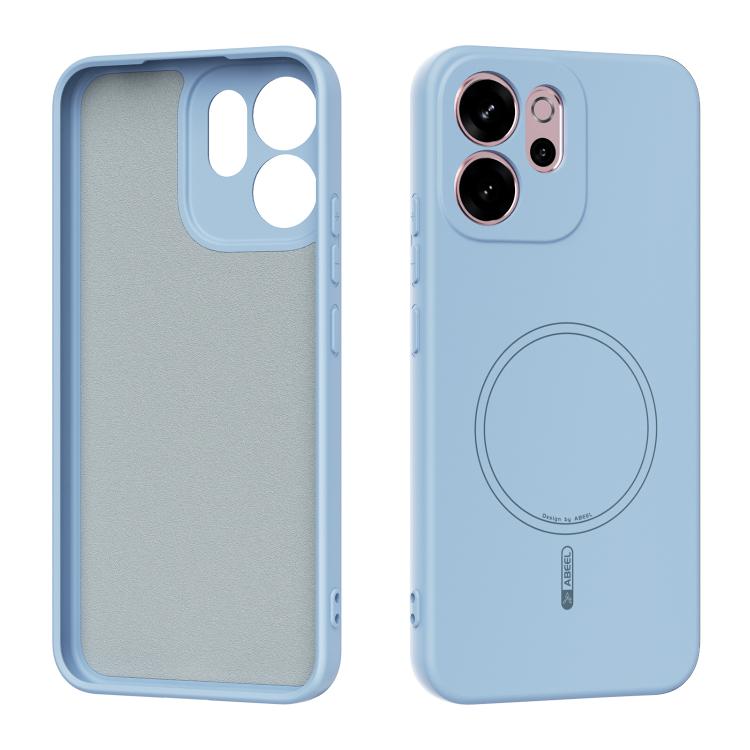 

For OPPO Reno14 F 5G ABEEL Skin-friendly Feel Magsafe Liquid Silicone Phone Case(Sky Blue)