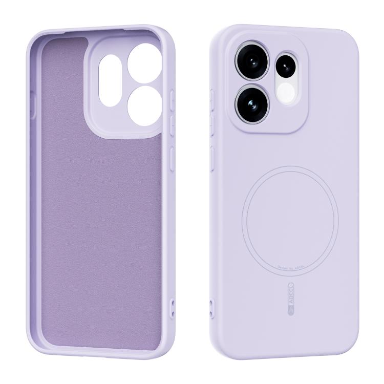 For OPPO Reno16 5G Global ABEEL Skin-friendly Feel Magsafe Liquid Silicone Phone Case(Lilac Purple)