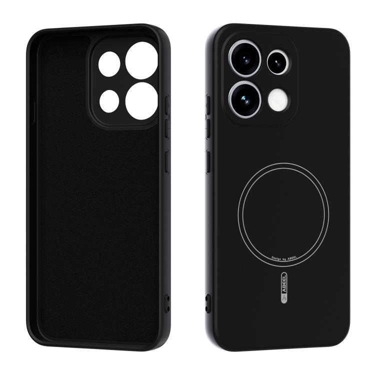 For OPPO Reno16 F 5G/Reno16 FS 5G ABEEL Skin-friendly Feel Magsafe Liquid Silicone Phone Case(Black)