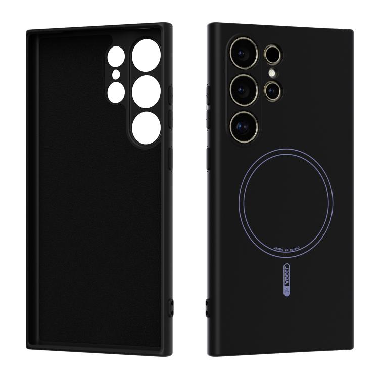 

For Samsung Galaxy S24 Ultra 5G ABEEL Skin-friendly Feel Magsafe Liquid Silicone Phone Case(Black)