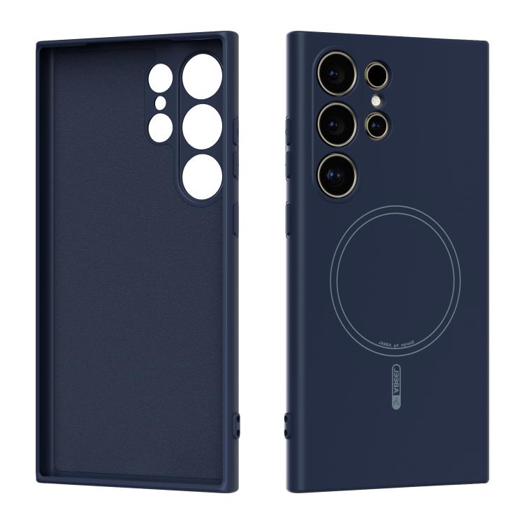 

For Samsung Galaxy S24 Ultra 5G ABEEL Skin-friendly Feel Magsafe Liquid Silicone Phone Case(Blue)