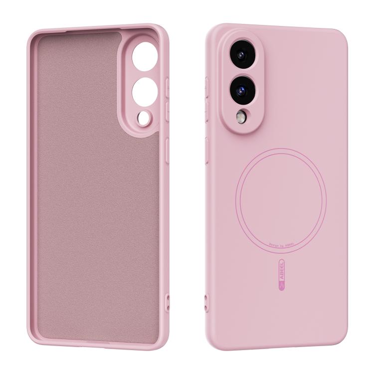 

For Samsung Galaxy S25 Edge 5G ABEEL Skin-friendly Feel Magsafe Liquid Silicone Phone Case(Pink)