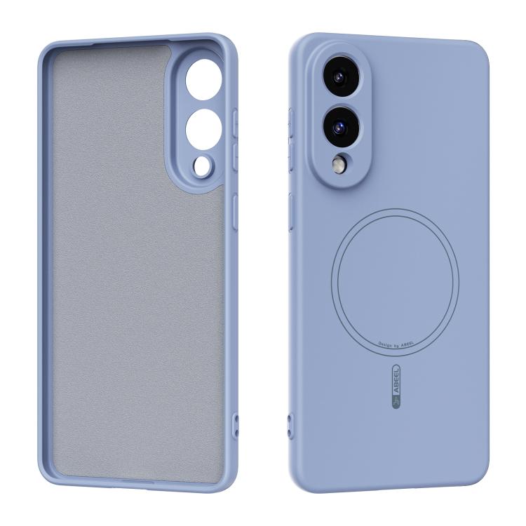 

For Samsung Galaxy S25 Edge 5G ABEEL Skin-friendly Feel Magsafe Liquid Silicone Phone Case(Sky Blue)