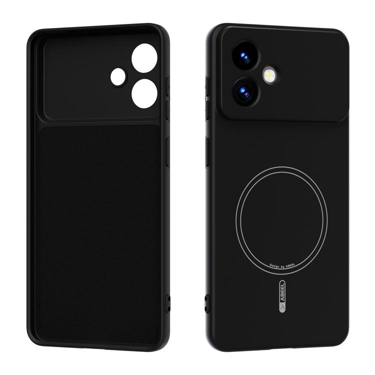 

For Samsung Galaxy S26 Edge 5G ABEEL Skin-friendly Feel Magsafe Liquid Silicone Phone Case(Black)