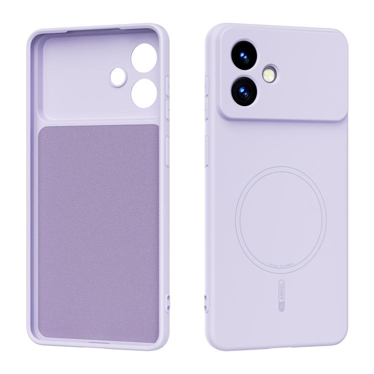 

For Samsung Galaxy S26 Edge 5G ABEEL Skin-friendly Feel Magsafe Liquid Silicone Phone Case(Lilac Purple)