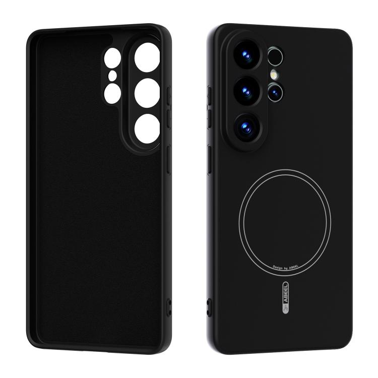 

For Samsung Galaxy S26 Ultra 5G ABEEL Skin-friendly Feel Magsafe Liquid Silicone Phone Case(Black)