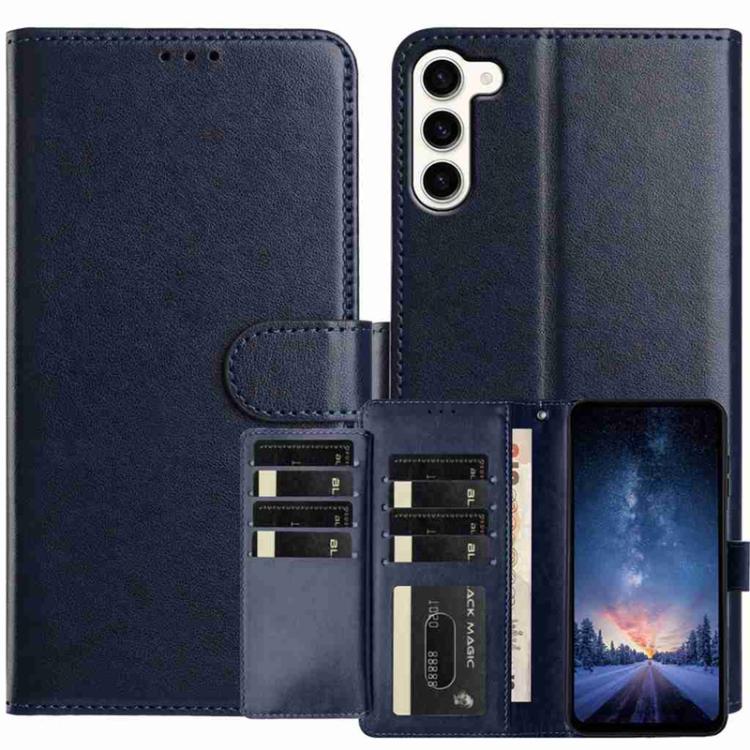 

For Samsung Galaxy S23+ 5G Lambskin 8-card Slot Leather Phone Case(Dark Blue)