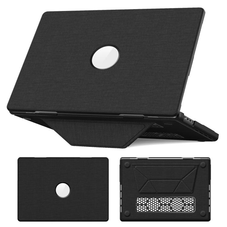 

For MacBook Pro 16.2 inch A3403 / A3186 Fabric Texture Pro Magnetic Holder Laptop Protective Case(Black)