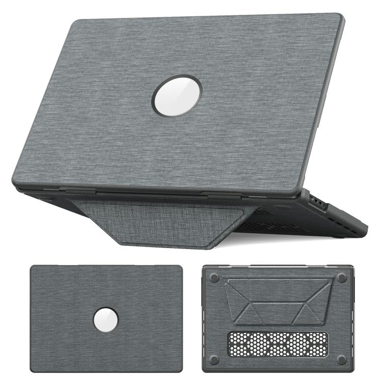 

For MacBook Pro 16.2 inch A3403 / A3186 Fabric Texture Pro Magnetic Holder Laptop Protective Case(Grey)