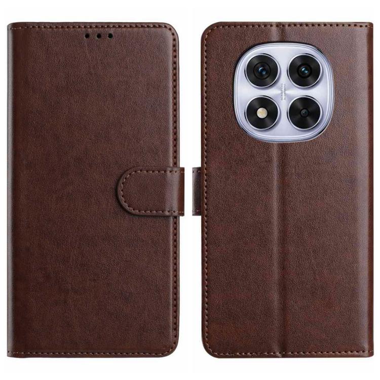 

For Redmi Note 14 Pro 4G Lambskin 8-card Slot Leather Phone Case(Brown)