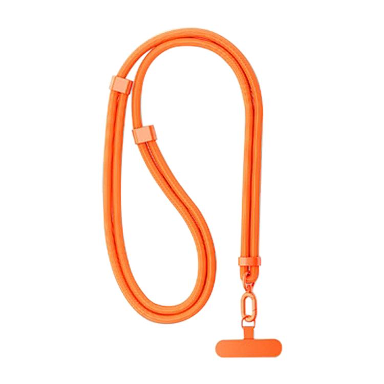 

XDCASE 7mm Polyester Rope Stainless Steel Sheet Adjustable Crossbody Mobile Phone Lanyard(Orange)