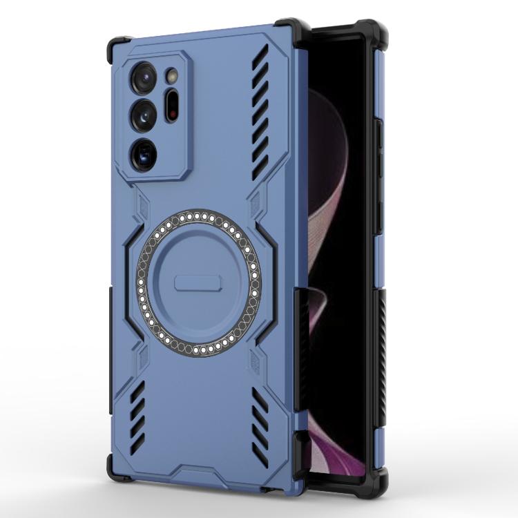 

For Samsung Galaxy Note20 Ultra Butterfly Armor MagSafe Magnetic Ring Shockproof Phone Case(Blue)