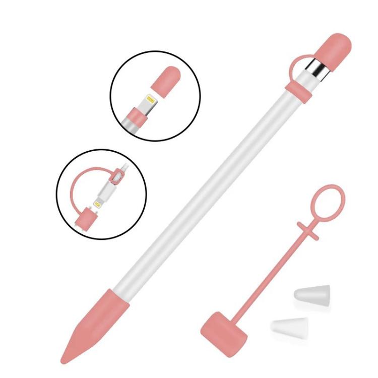 

XDCASE 4 in 1 Anti-lost Silicone Protective Cover Set For Apple Pencil 1(Pink)