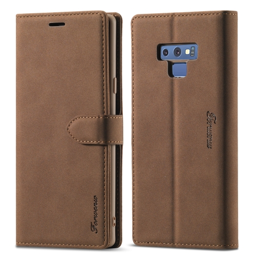 

For Samsung Galaxy Note 9 Forwenw F1 Series Matte Strong Magnetism Horizontal Flip Leather Case with Holder & Card Slots & Wallet & Photo Frame(Brown)