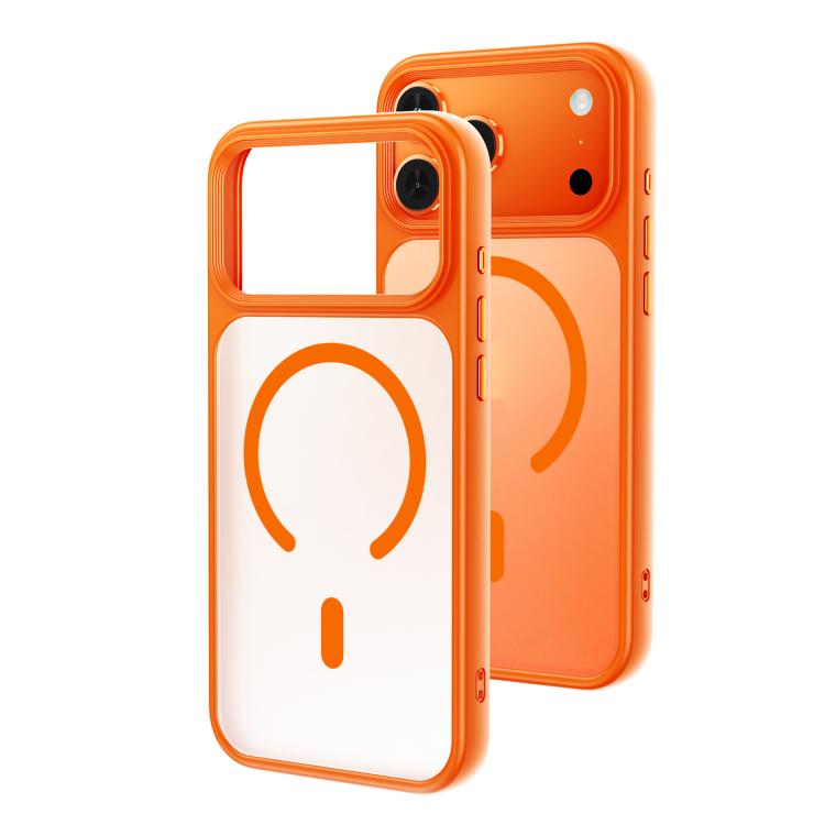 

For iPhone 17 Pro Max Oil-spray Skin Feel MagSafe PC Hybrid TPU Phone Case(Orange)