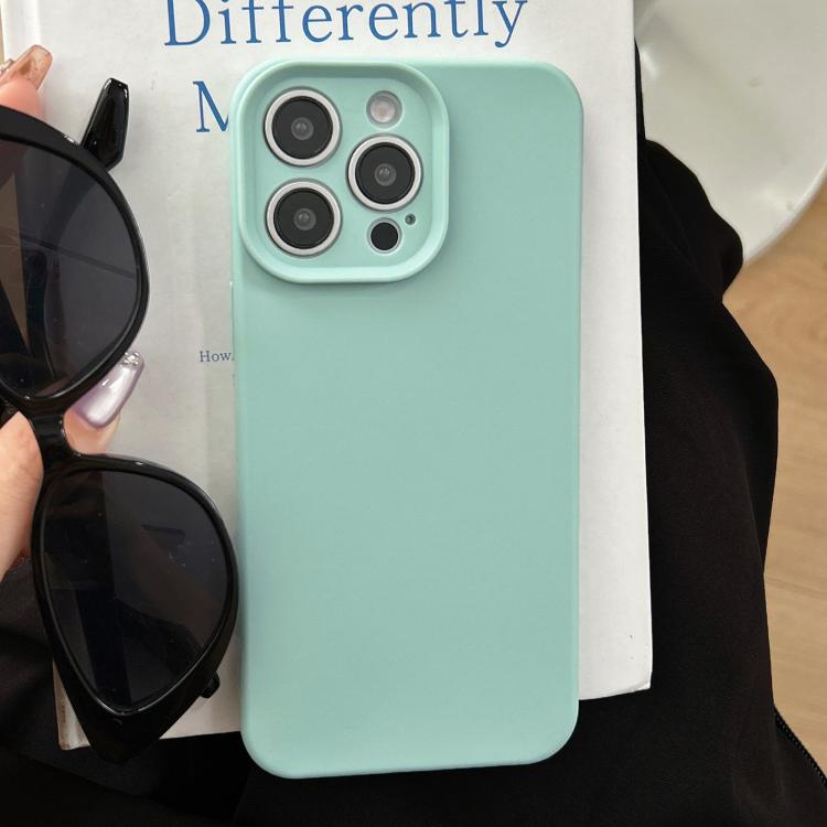 

For iPhone 13 Pro Precision Hole Camera Frame Solid Color Phone Case(Green)