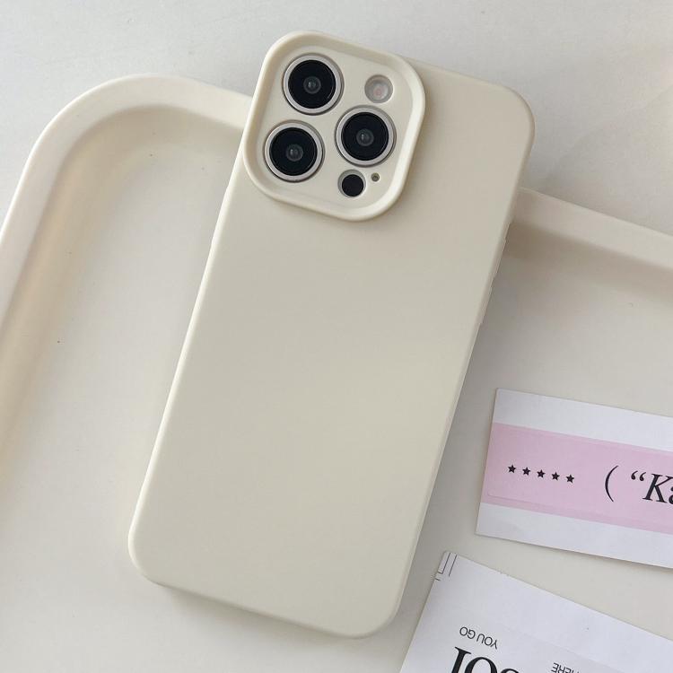 

For iPhone 16 Pro Precision Hole Camera Frame Solid Color Phone Case(White)