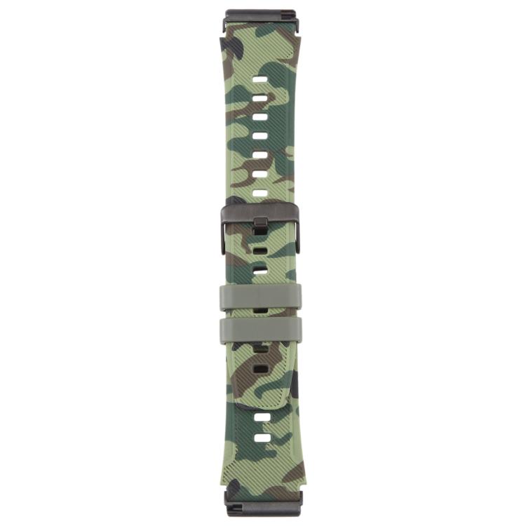 

For Fitbit Versa 2 / Versa xDfind Black Connector Camouflage Print Silicone Watch Band(Green)