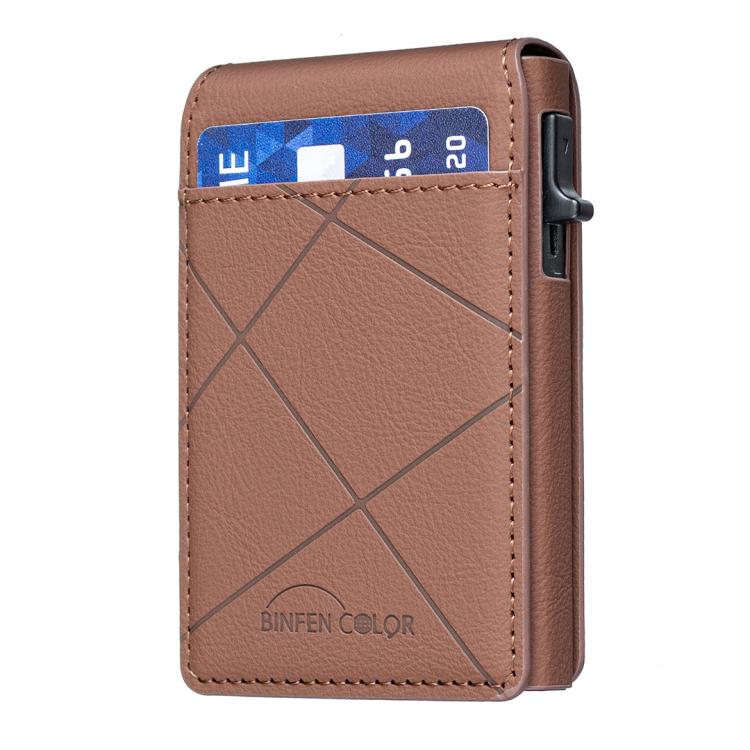 

BFK32 Embossed Prismatic MagSafe Magnetic Leather Card Bag(Brown)