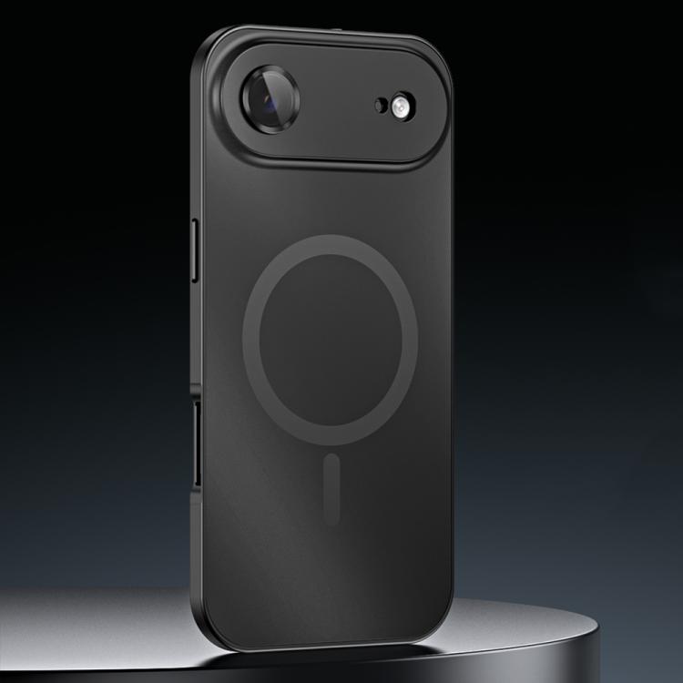 

For iPhone Air Spring Buckle MagSafe Magnetic Metal Phone Case(Black)