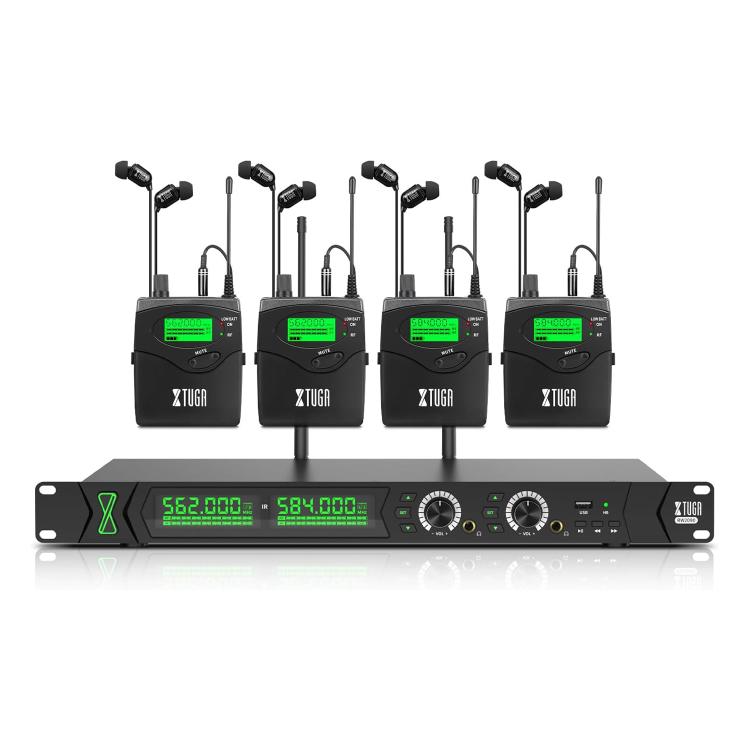 

XTUGA RW2090 Professional Stage Wireless 2 Channel In Ear Monitoring System 4 in 1(US Plug)