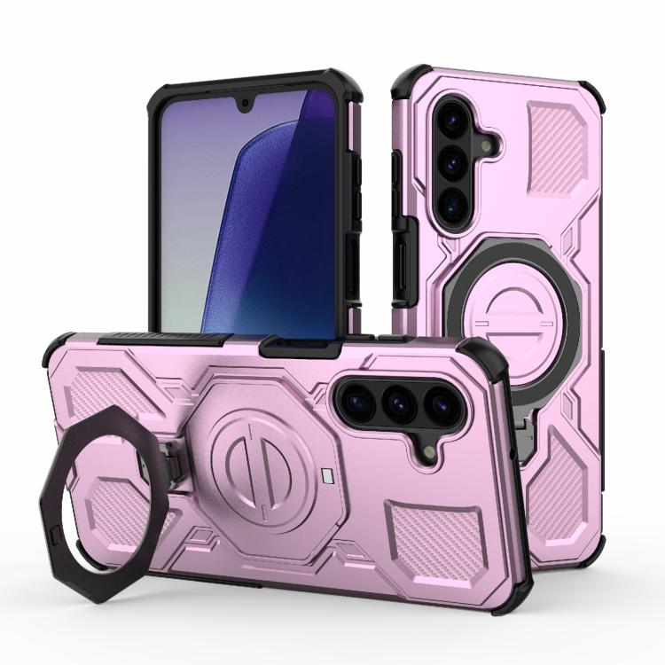 

For Samsung Galaxy A17 5G J-20 Solid Color MagSafe Magnetic TPU+PC Phone Case(Pink)