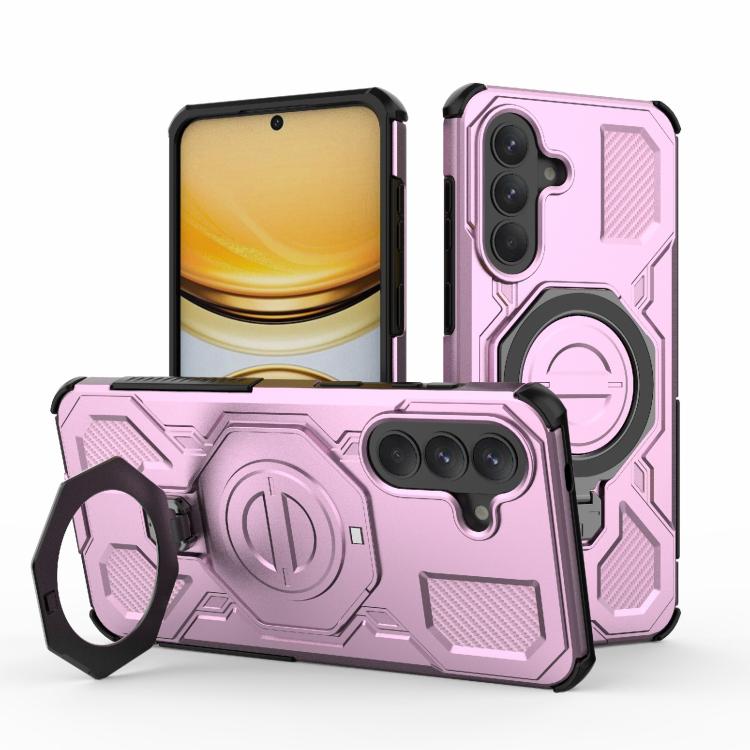 

For Samsung Galaxy A57 5G J-20 Solid Color MagSafe Magnetic TPU+PC Phone Case(Pink)