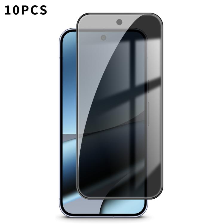 

For Google Pixel 10 Pro XL 10pcs Kalebol High-Aluminum Screen-Printed Full-Coverage Black-Border Privacy Tempered Glass Film