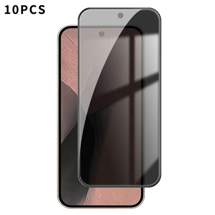 For Google Pixel 11 Pro XL 10pcs Kalebol High-Aluminum Screen-Printed Full-Coverage Black-Border Privacy Tempered Glass Film