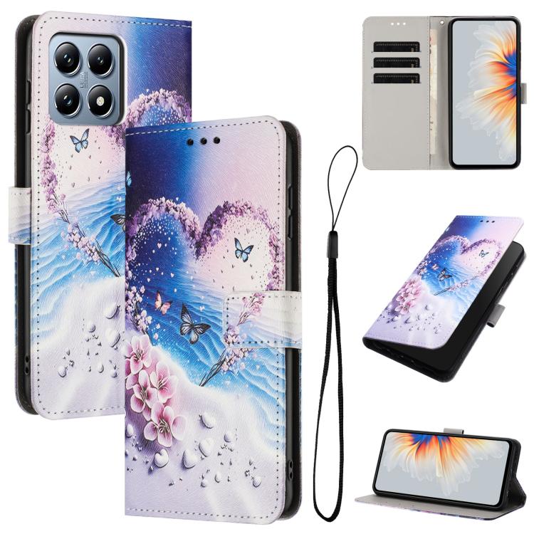 

For Xiaomi 15T 5G Color Drawing Pattern Leather Phone Case(Love Butterfly)