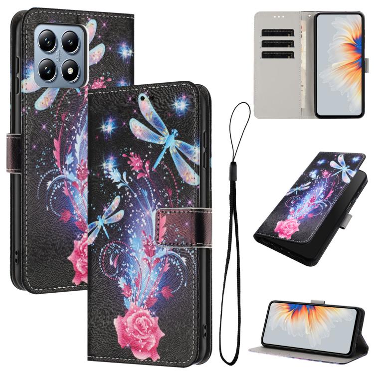 

For Xiaomi 15T 5G Color Drawing Pattern Leather Phone Case(Dragonfly)