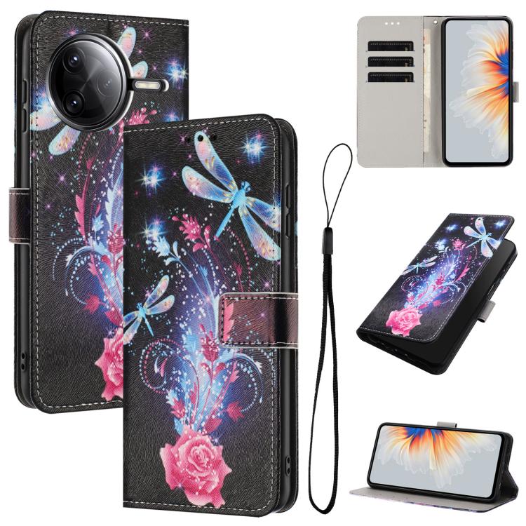 

For Xiaomi Poco F7 Pro / F7 Ultra Color Drawing Pattern Leather Phone Case(Dragonfly)