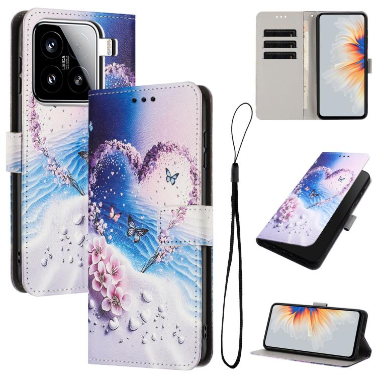 

For Xiaomi 15 Color Drawing Pattern Leather Phone Case(Love Butterfly)