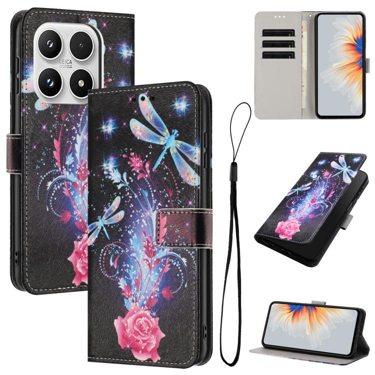 

For Xiaomi 17 Color Drawing Pattern Leather Phone Case(Dragonfly)
