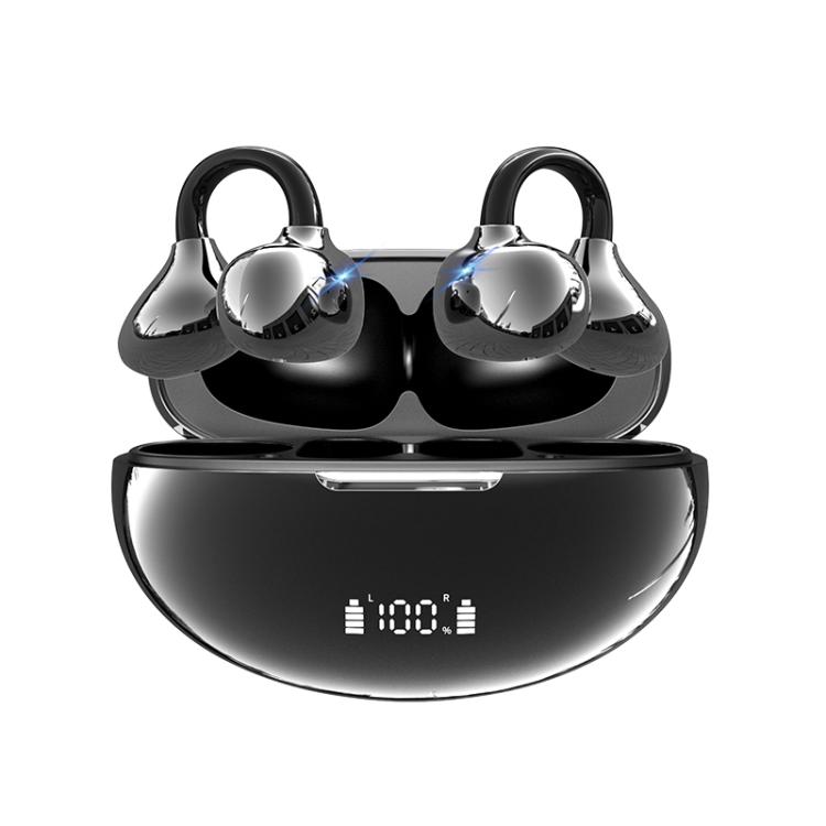 

Q108 Digital Display Open Ear Clip Bluetooth 6.1 Wireless Earphones(Black)